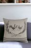 20" Natural and Gray Cotton Throw Pillow