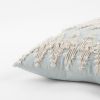 Light Blue Shaggy Chevron Throw Pillow