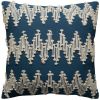 Blue Shaggy Chevron Cotton Cord Throw Pillow