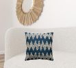 Blue Shaggy Chevron Cotton Cord Throw Pillow
