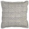 Blue Beige Distressed Block Throw Pillow
