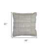 Blue Beige Distressed Block Throw Pillow