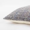 Blue Gray Metallic Nubby Textured Throw Pillow