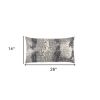 Gray Silver Metallic Abstract Pattern Lumbar Pillow