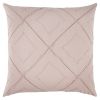 Blush Pin Tuck Diamond Pattern Throw Pillow