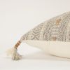 Natural Beige Striped Textural Throw Pillow