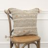 Natural Beige Striped Textural Throw Pillow