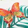 White Green Butterfly Bliss Decorative Throw Pillow