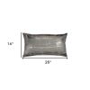 Silver Distressed Brush Stroke Lumbar Pillow