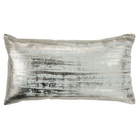Aqua Distressed Brush Stroke Lumbar Pillow