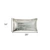 Aqua Distressed Brush Stroke Lumbar Pillow