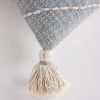 Gray White Diamond Kantha Stitched Throw Pillow