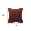 22" Rust Cotton Velvet Throw Pillow