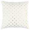 Ivory Silver Metallic Diamond Pattern Throw Pillow
