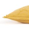 14" X 26" Yellow Botanical Throw Pillow With Embroidery