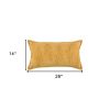 14" X 26" Yellow Botanical Throw Pillow With Embroidery