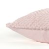 Blush Pink Nubby Textured Modern Throw Pillow