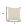 20" Natural Beige Nubby Textured Modern Throw Pillow