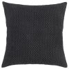 20" Black Nubby Textured Modern Throw Pillow