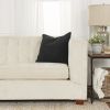 20" Black Nubby Textured Modern Throw Pillow