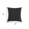 20" Black Nubby Textured Modern Throw Pillow