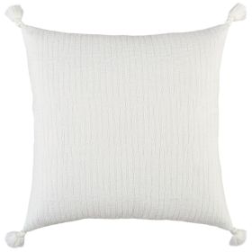 20" White Tonal Abstract Stripe Throw Pillow