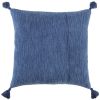 Navy Solid Tonal Abstract Stripe Throw Pillow