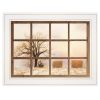 View of Fields White Framed Print Wall Art