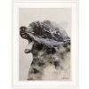 Bear Fog 1 White Framed Print Wall Art