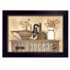 Duck and Berry Still Life Black Framed Print Wall Art