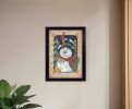 Feeding the Birds Black Framed Print Wall Art