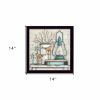 Lantern on Books 1 Black Framed Print Wall Art