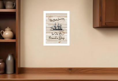 Friendship Journey 3 White Framed Print Wall Art