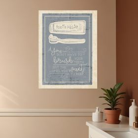 Brush Teeth 1 White Framed Print Wall Art