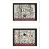 Set Of Two Hot Bath 10 White Framed Print Bathroom Wall Art