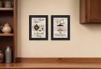 Set Of Two Enjoy Tea Time 1 Black Framed Print Kitchen Wall Art