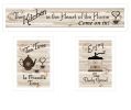 Set Of Three Kitchen Is The Heart of Home White Framed Kitchen Wall Art