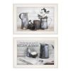 Set Of Two Soap or Floral 1 White Framed Print Bathroom Wall Art