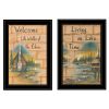 Set Of Two Living on the Lake 2 Black Framed Print Wall Art