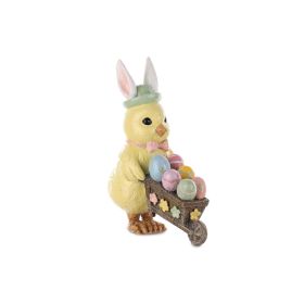 Chick w/Eggs in Basket (Set of 3) 4.5"H Resin