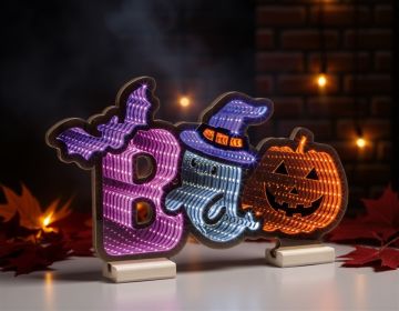 Halloween Boo Ekkolight 17"L x 10"H Acrylic UL Plug