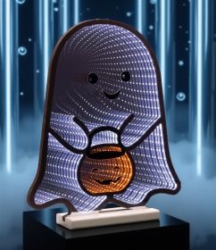 Ghost w/Candy Bucket Ekkolight 16"H Acrylic UL Plug