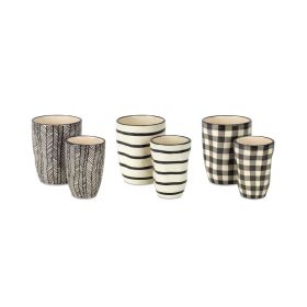 Pot (Set of 6) 2.75"D x 4.25"H, 3.75"D x 5"H Dolomite