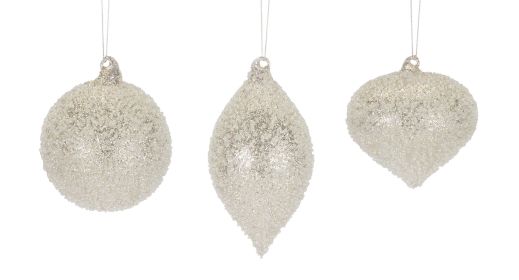 Ornament (Set of 6) 4.25"H, 5"H, 6.5"H Glass