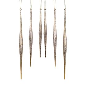 Icicle (Set of 6) 9.75"H, 11.75"H, 13.25"H Glass