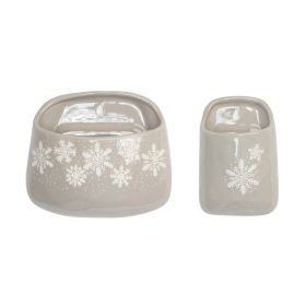 Wall Pocket (Set of 2) 5"L x 7.5"H, 7.75"L x 9"H Stoneware