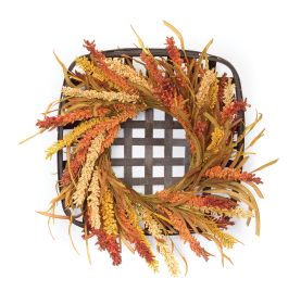 Wreath and Wicker Wall Decor 20"SQ Foam/Willow