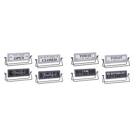 Reversable Sign with Stand (Set of 4) 12.75"L x 4.75"H Iron