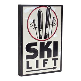 Ski Lift Sign 10.75"L x 15.75"H MDF/Tin