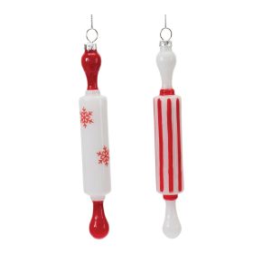 Rolling Pin Ornament (Set of 12) 7.5"H Glass